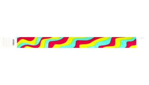 3/4" Tyvek® Wristbands - Groovy Stripes