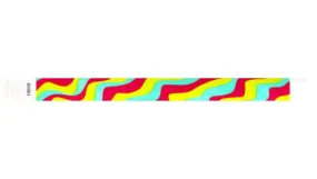 3/4" Tyvek® Wristbands - Groovy Stripes