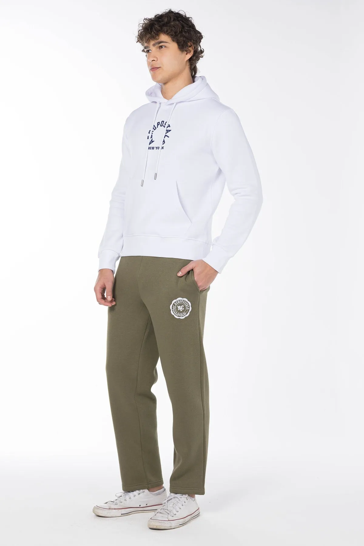AEROPOSTALE NY SHIELD JOGGER SWEATPANTS-WILDCAT KHAKI