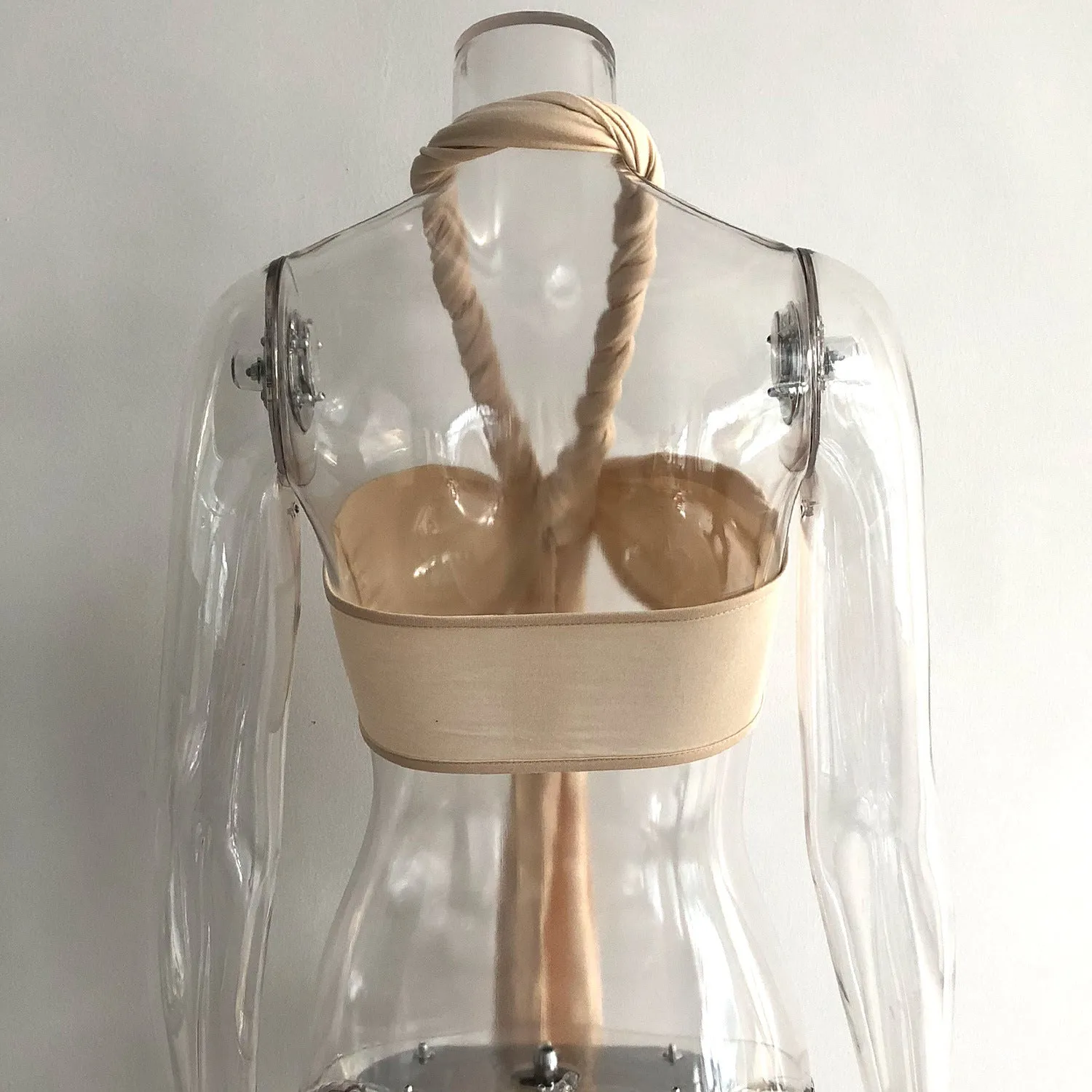 Apricot Sexy Open Back Halter Top