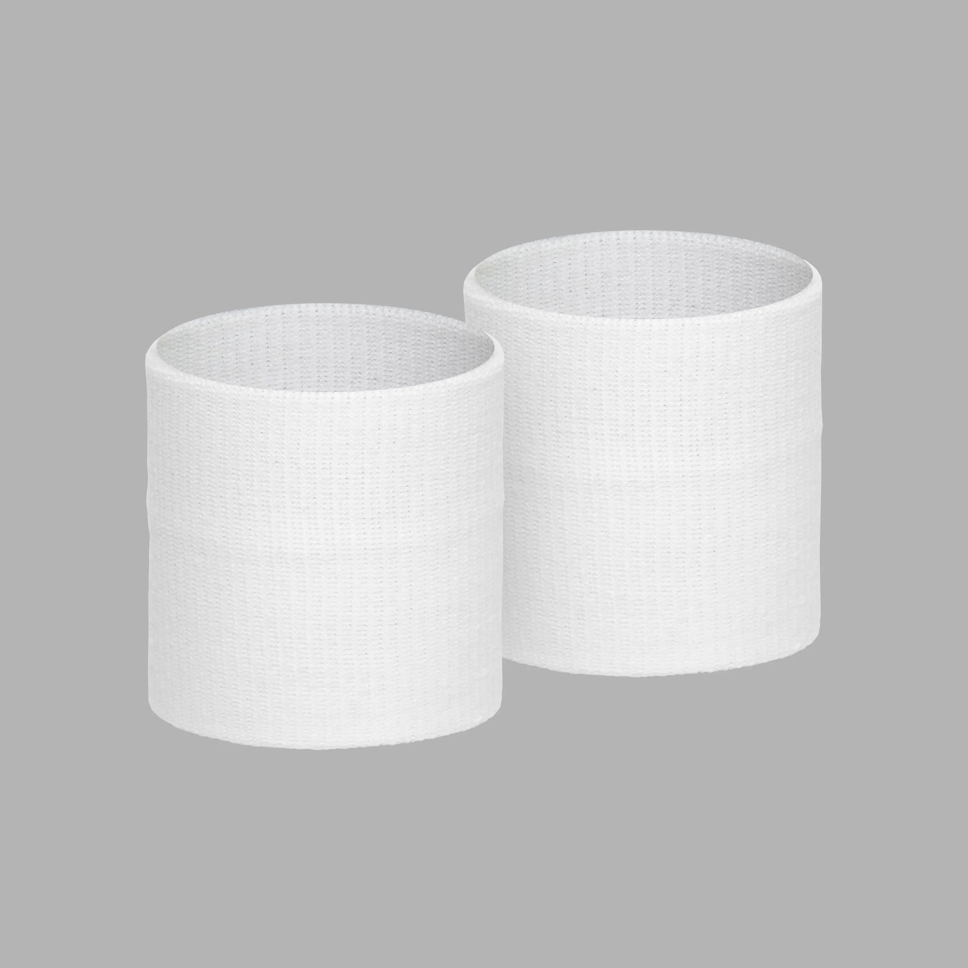 Basic White Cotton Wristbands (Pair)