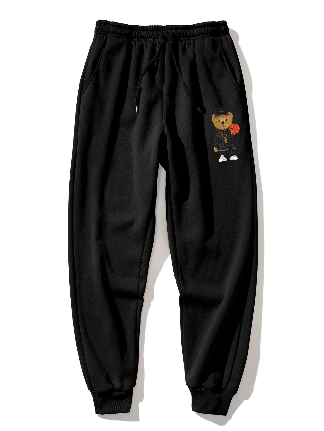 Basketball Bear Print T-Shirt & Jogger Pants
