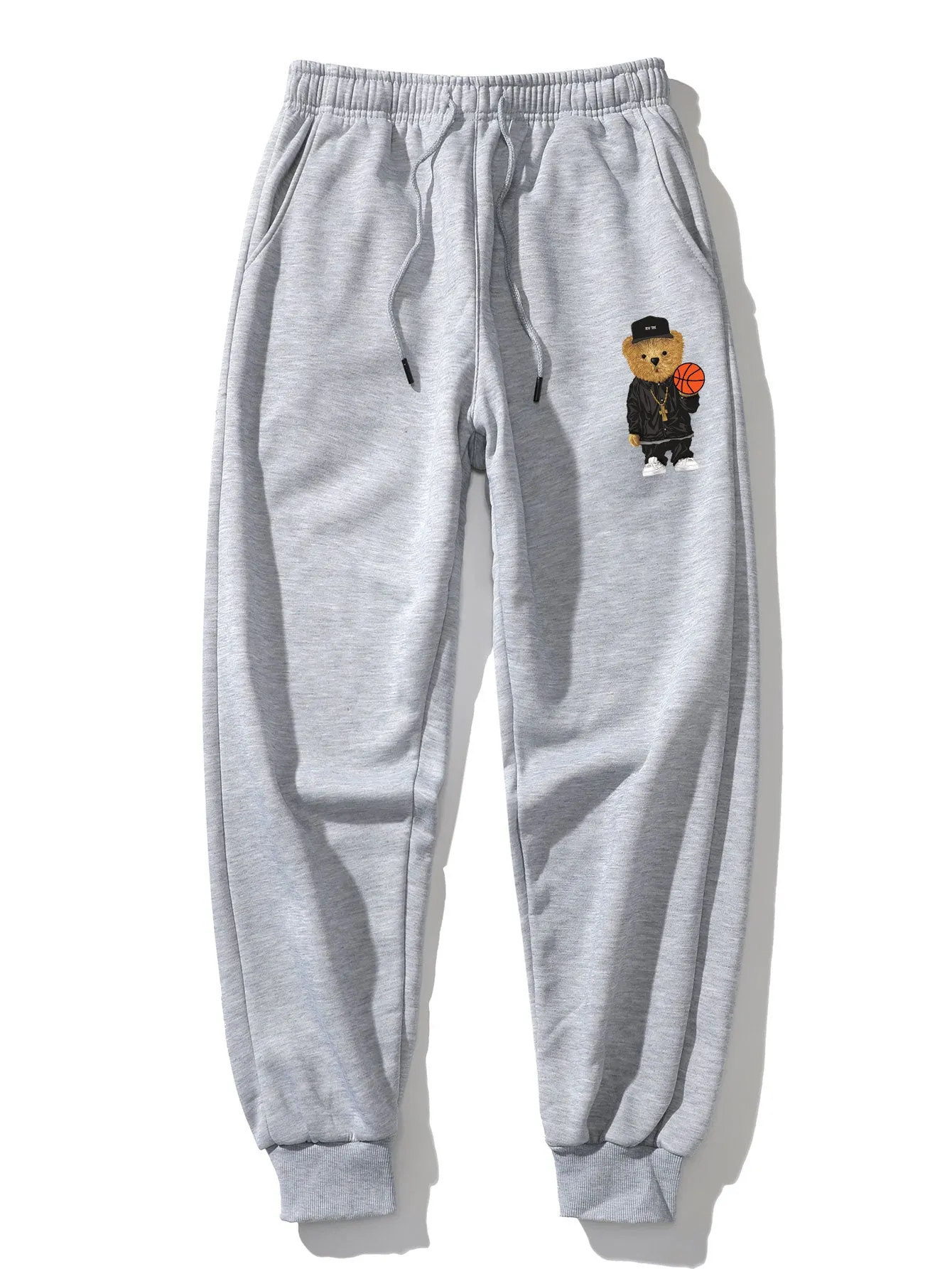 Basketball Bear Print T-Shirt & Jogger Pants