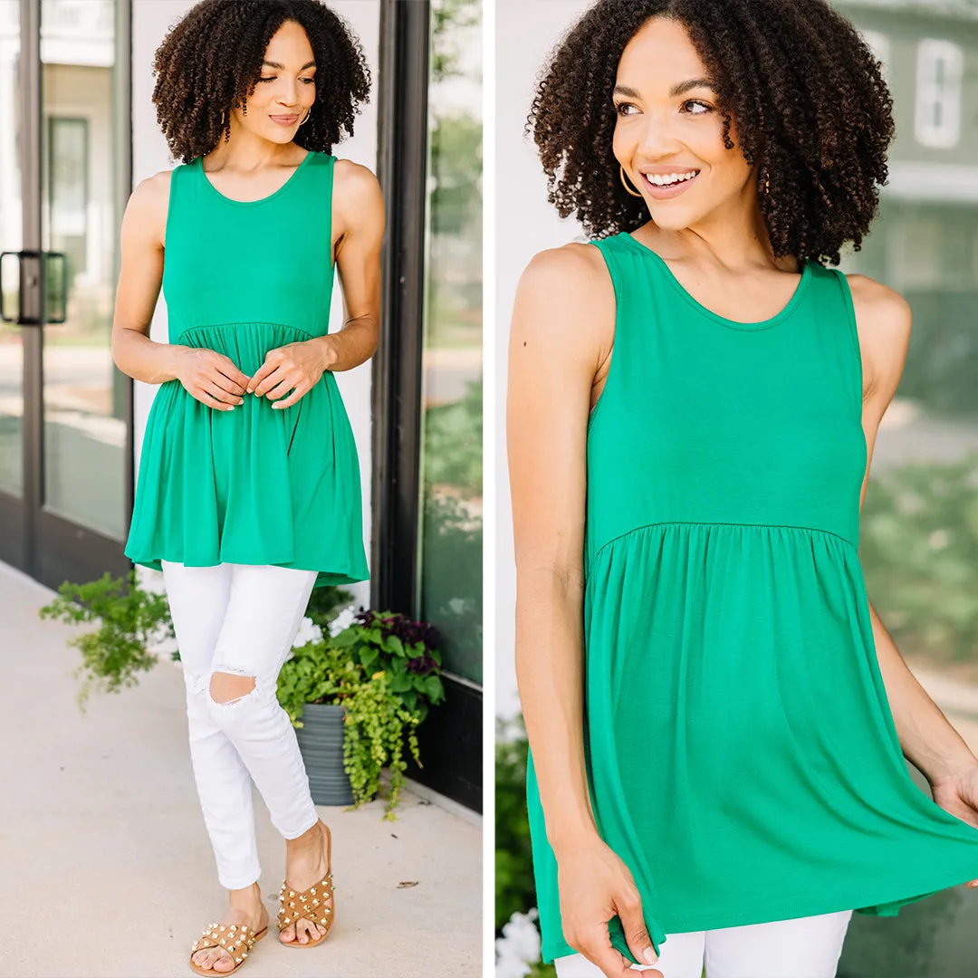 Better With You Kelly Green Babydoll Tank