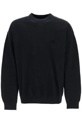 black cotton crewneck sweatshirt with tone-on-tone logo JN4926 BLACK