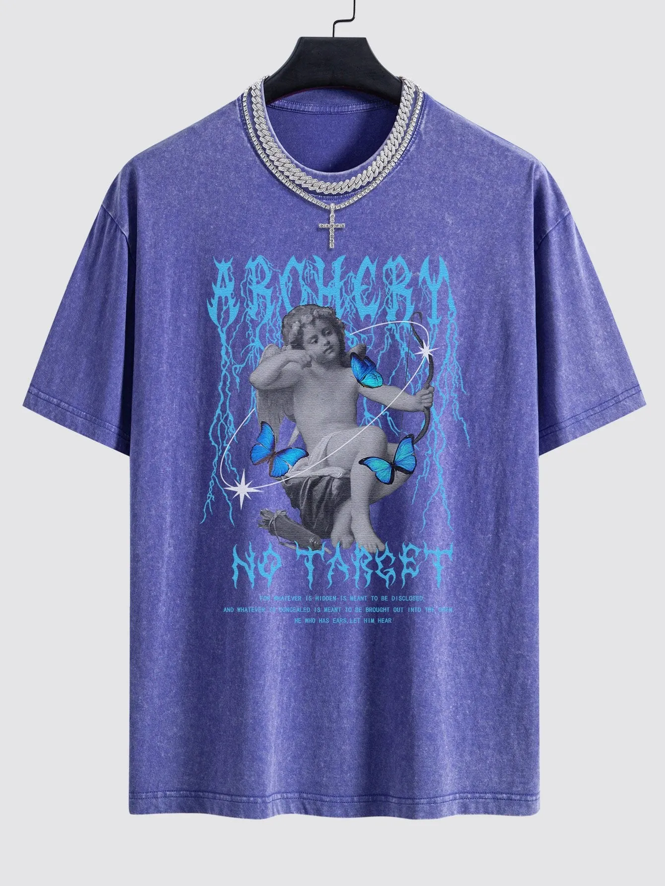 Character Slogan Print Washed Drop Shoulder Oversize T-Shirt