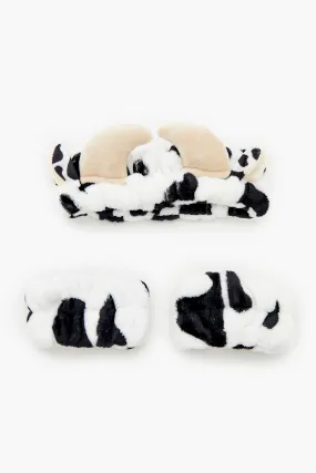 Cow Headband & Wristband Set (3 Pcs)