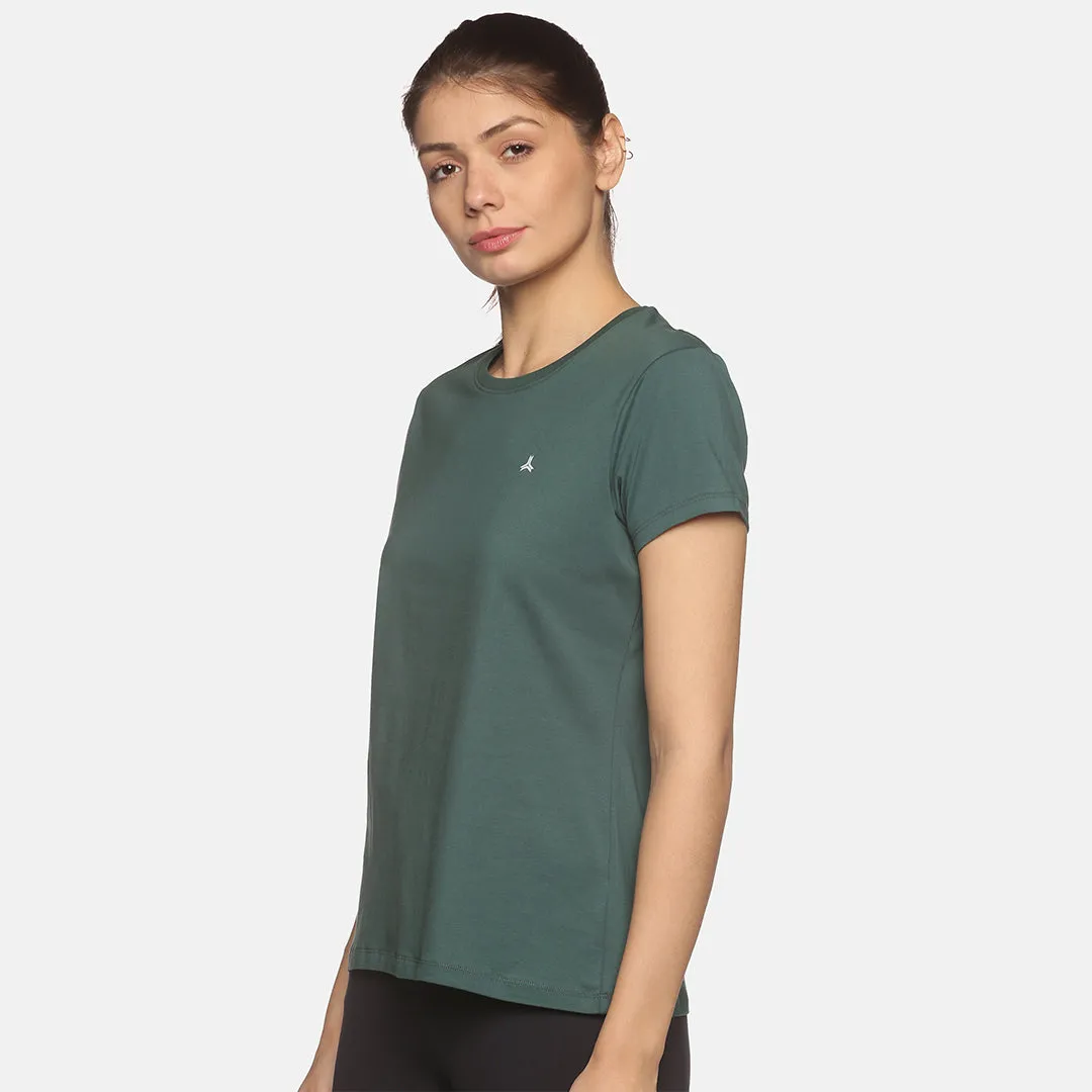Crew Neck Solid T-Shirt - Pine Green