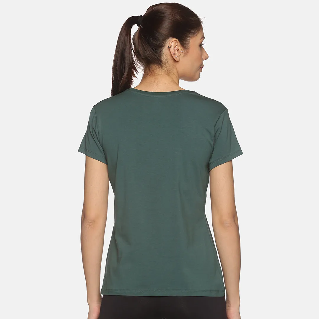 Crew Neck Solid T-Shirt - Pine Green