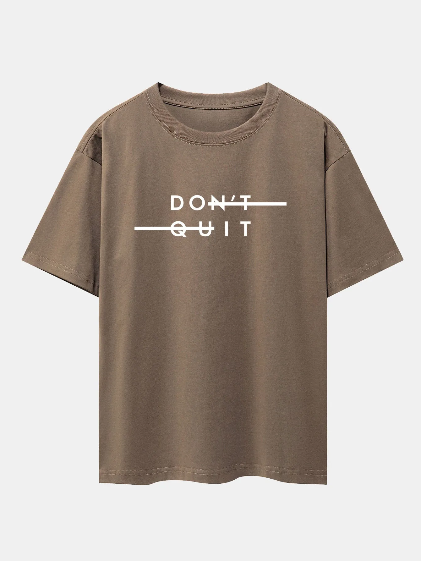 Don't Quit Print Drop Shoulder Oversize T-Shirt