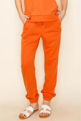 Elastic Waist & Cuff Pants Orange