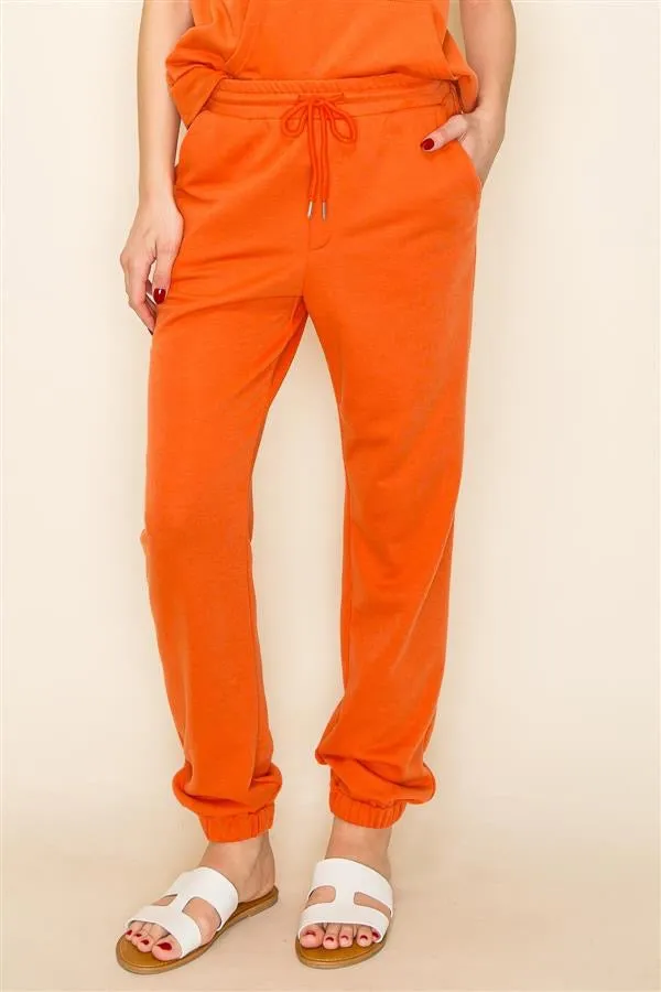 Elastic Waist & Cuff Pants Orange