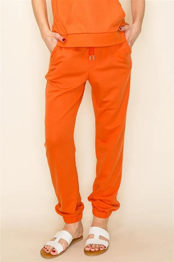 Elastic Waist & Cuff Pants Orange