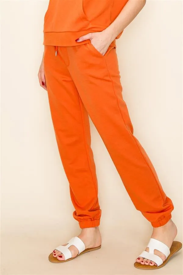Elastic Waist & Cuff Pants Orange