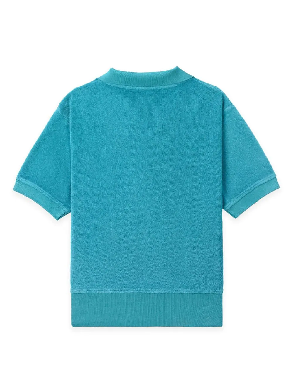 embroidered-logo terry polo shirt