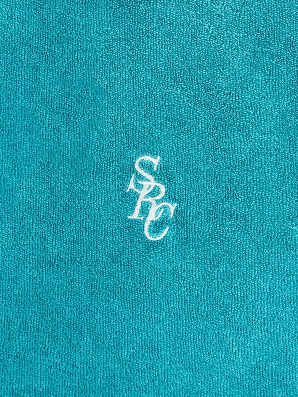 embroidered-logo terry polo shirt