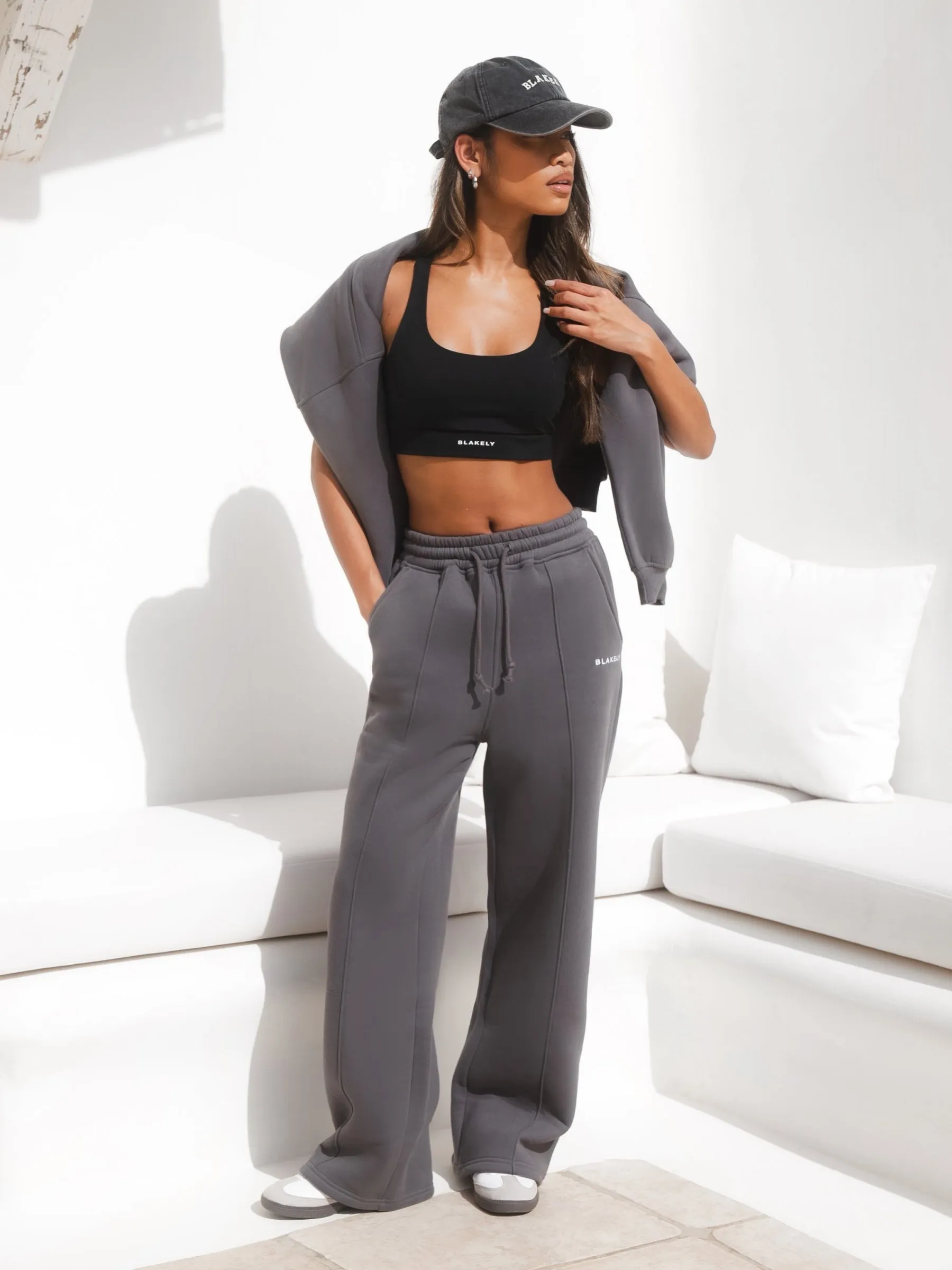 Everyday Wide Leg Sweatpants - Charcoal