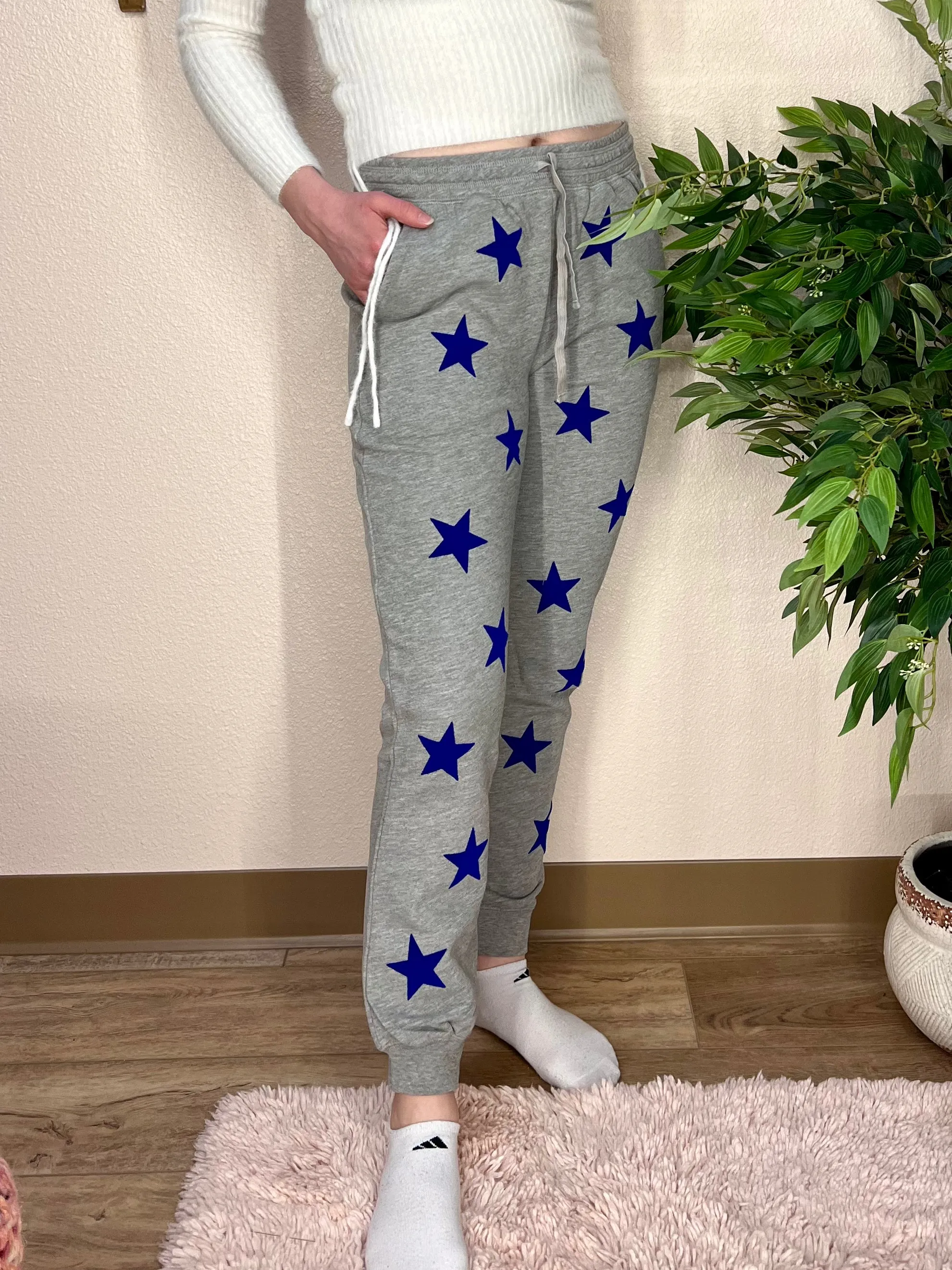 Gray Blue Stars Sweatpants
