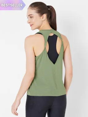 Green Olive Twisty Back Tank