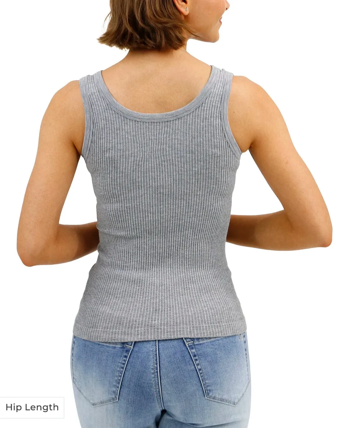 Hip Length Brami - Heathered Grey