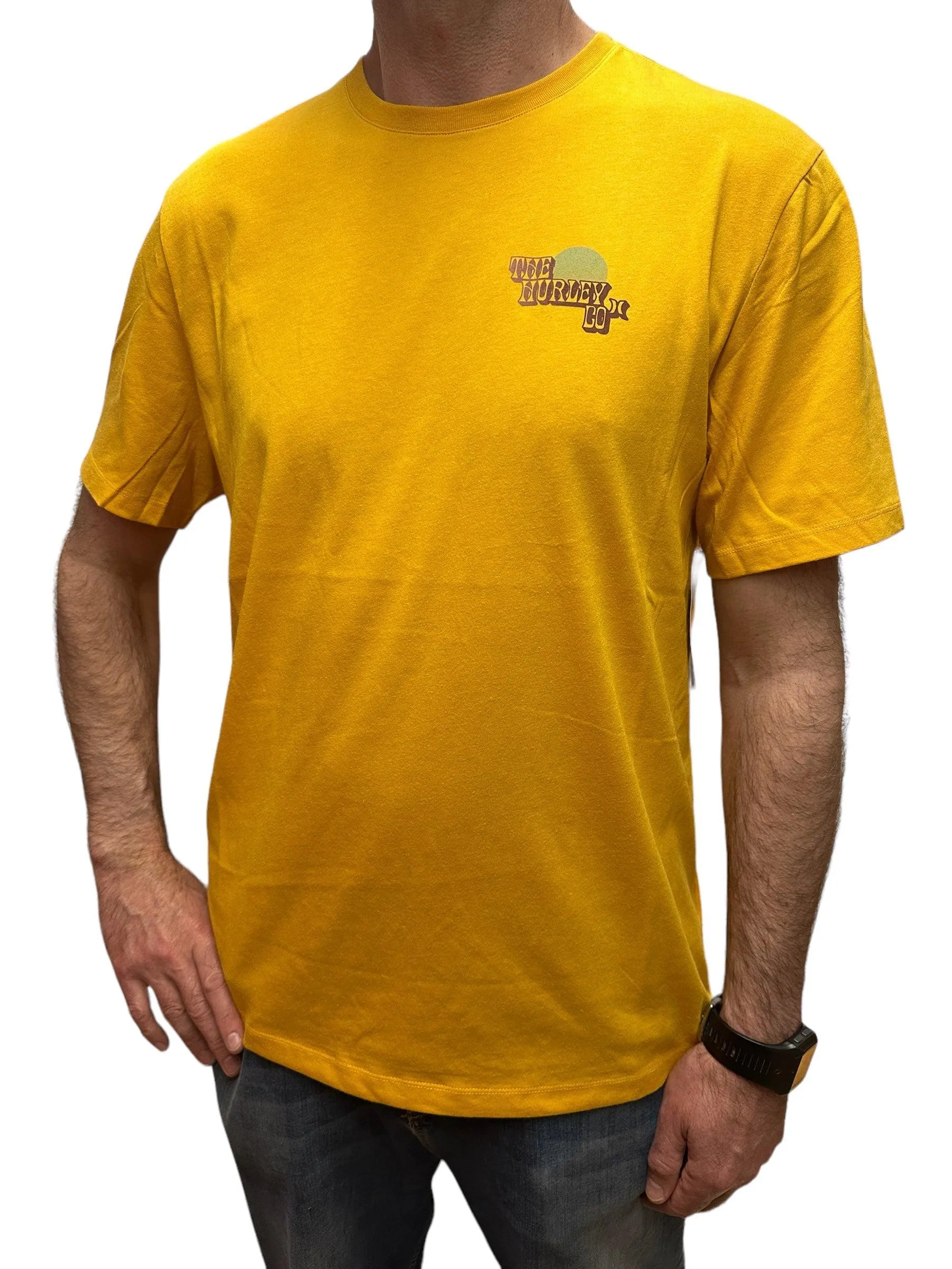 Hurley T-Shirt short sleeve mens - Everyday explore west set Yellow