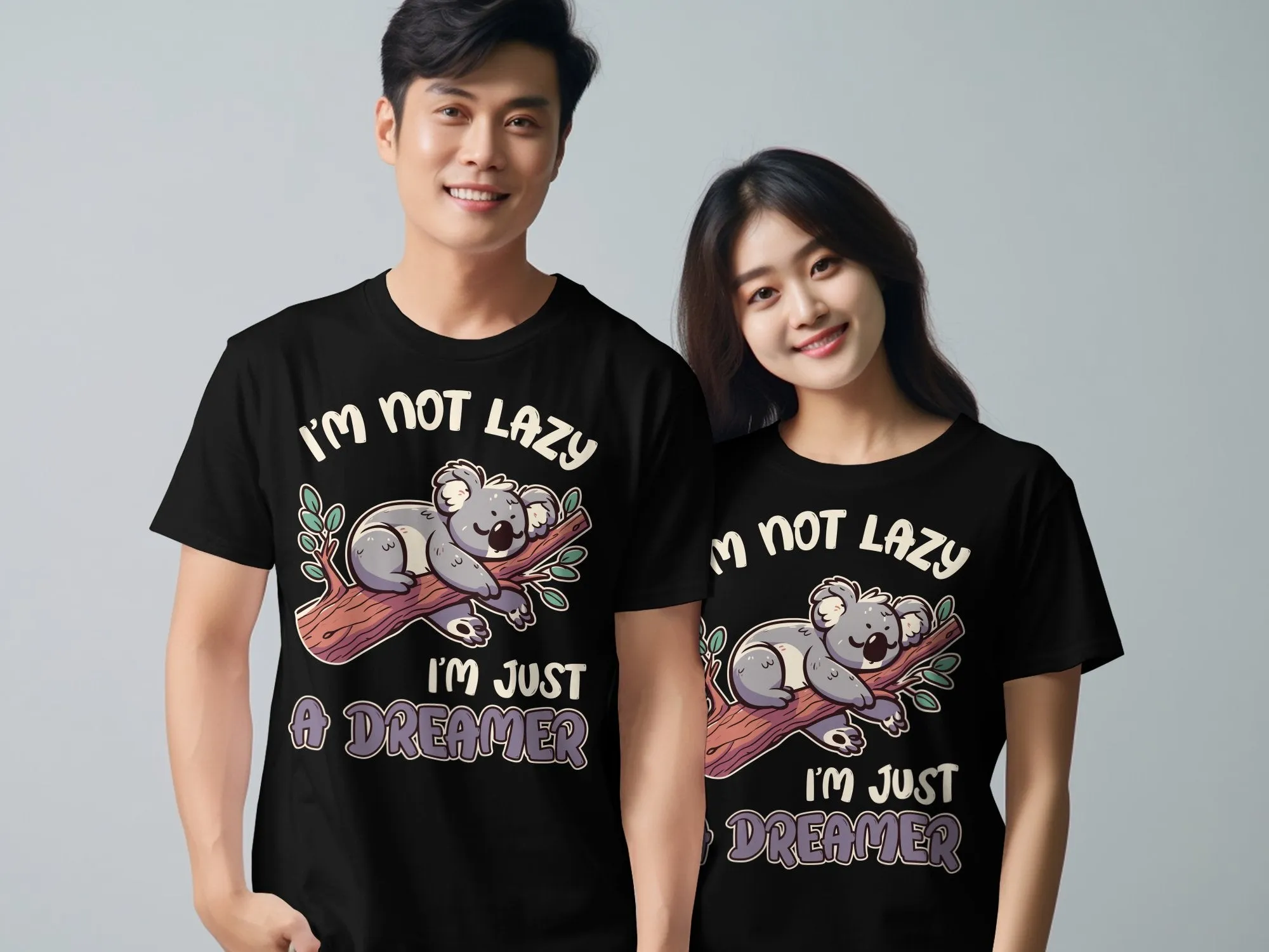 I'm Not Lazy Just A Dreamer T-Shirt, Cute Koala Lazy Animal T-Shirt, Funny Dreamer Graphic Tee, Cozy Everyday Wear