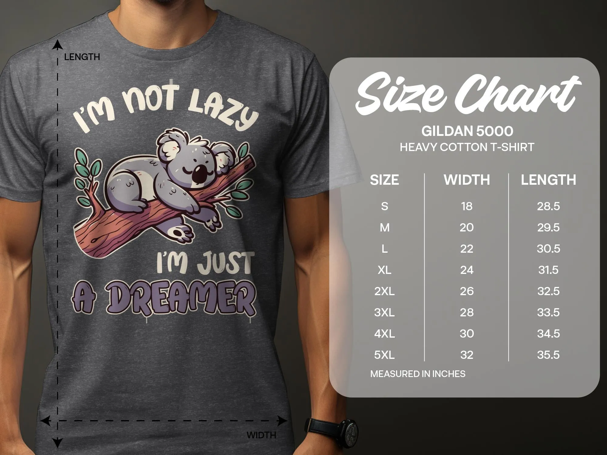 I'm Not Lazy Just A Dreamer T-Shirt, Cute Koala Lazy Animal T-Shirt, Funny Dreamer Graphic Tee, Cozy Everyday Wear