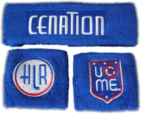 JOHN CENA Blue HLR Cenation U Can't See Me Headband Wristbands Set