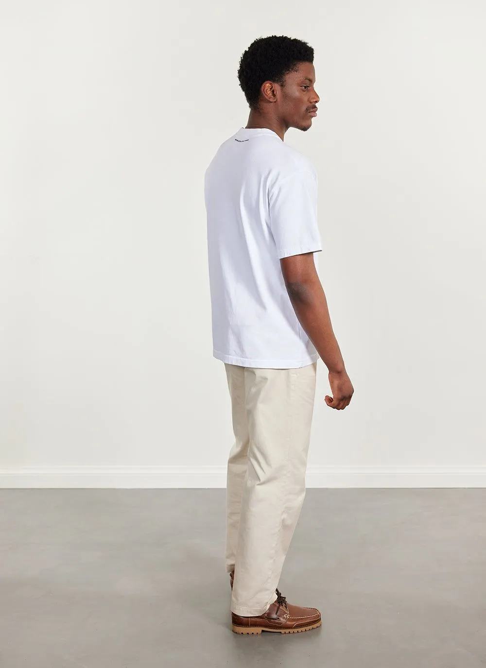 Koi Carp Oversized T Shirt | Embroidered Organic Cotton | White