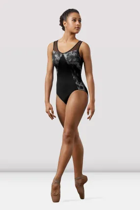 Ladies Mirella Watercolor Open Back Tank Leotard