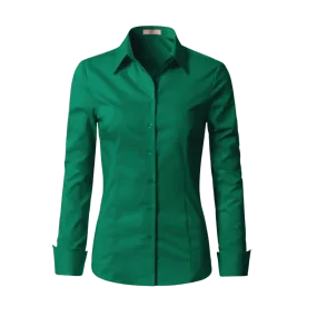 Ladies' Solid Stretch Twill Woven Shirt