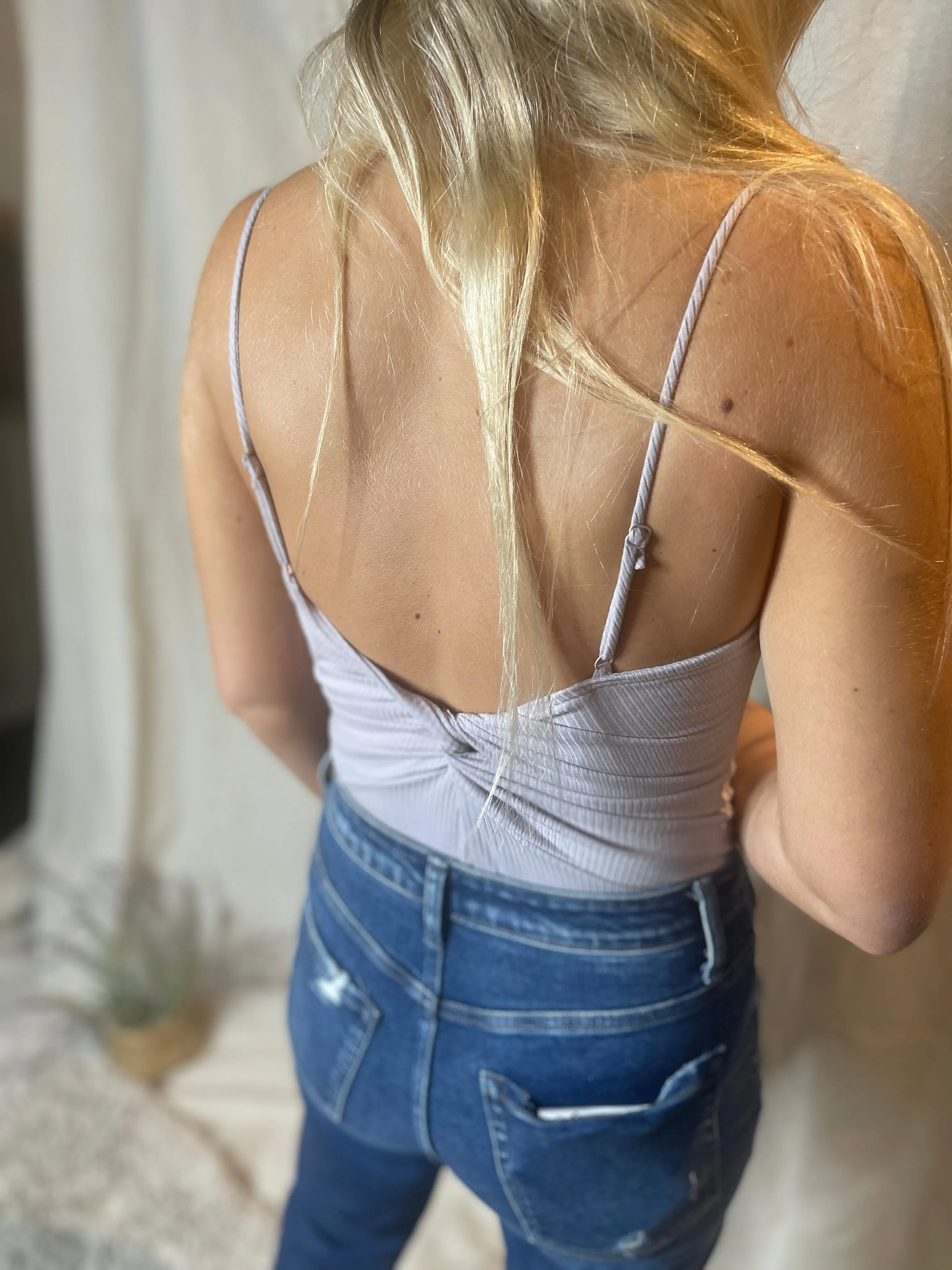 Lavender Twist Back Bodysuit