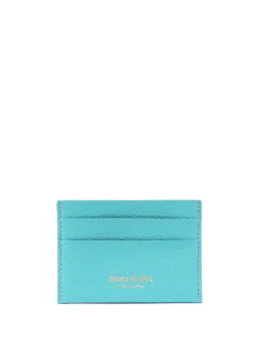 logo-embroidered leather cardholder