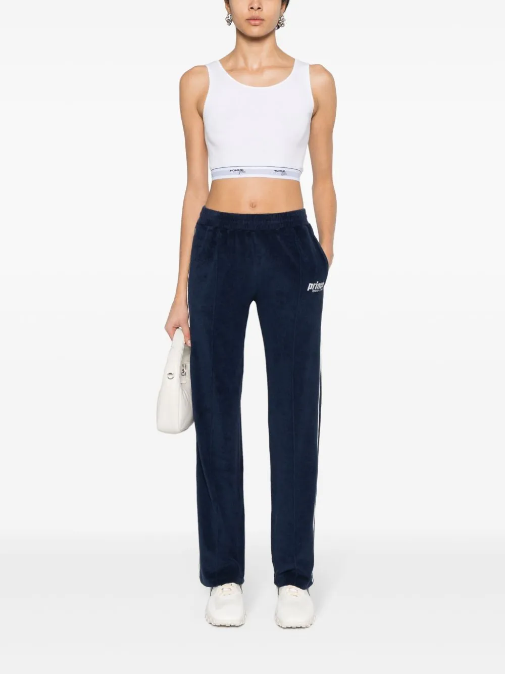 logo-embroidered terry-cloth trousers