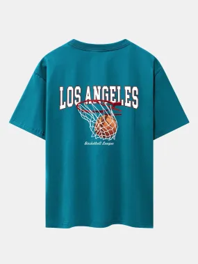 Los Angeles Basketball Back Print Heavy Weight Oversize T-Shirt