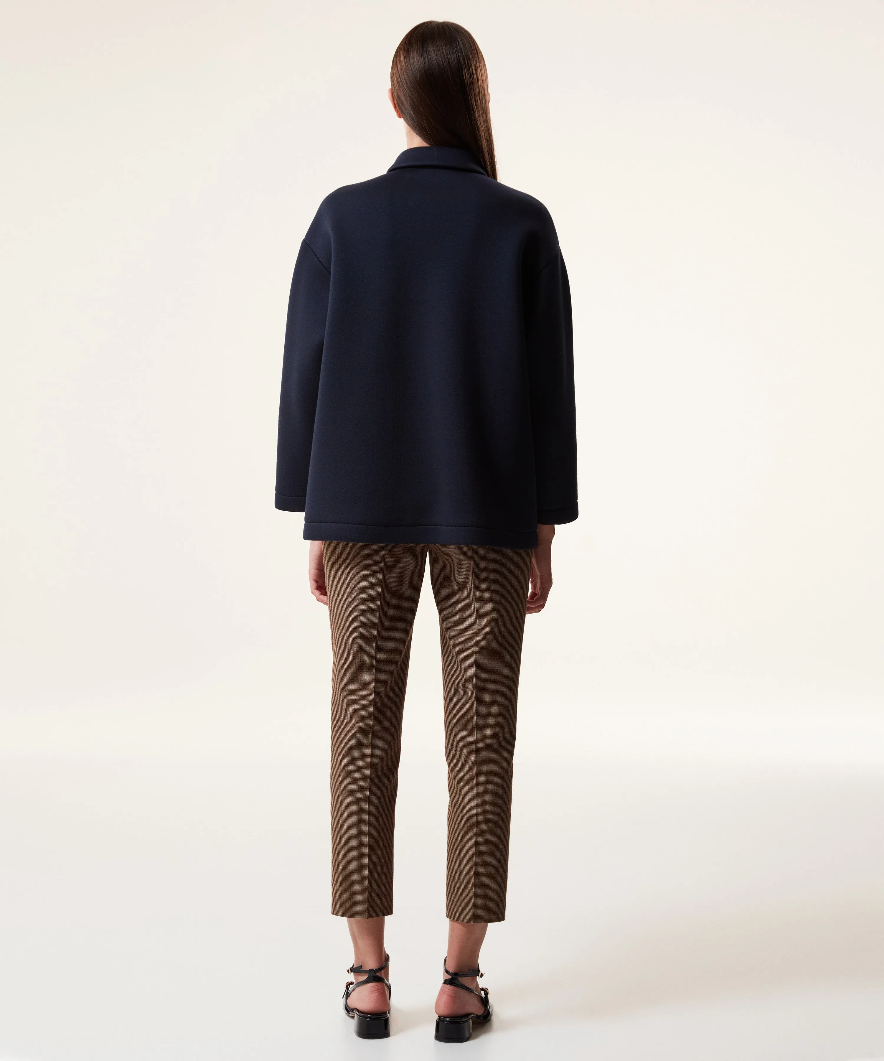 Machka Bird Embroidery Sweatshirt Navy Blue