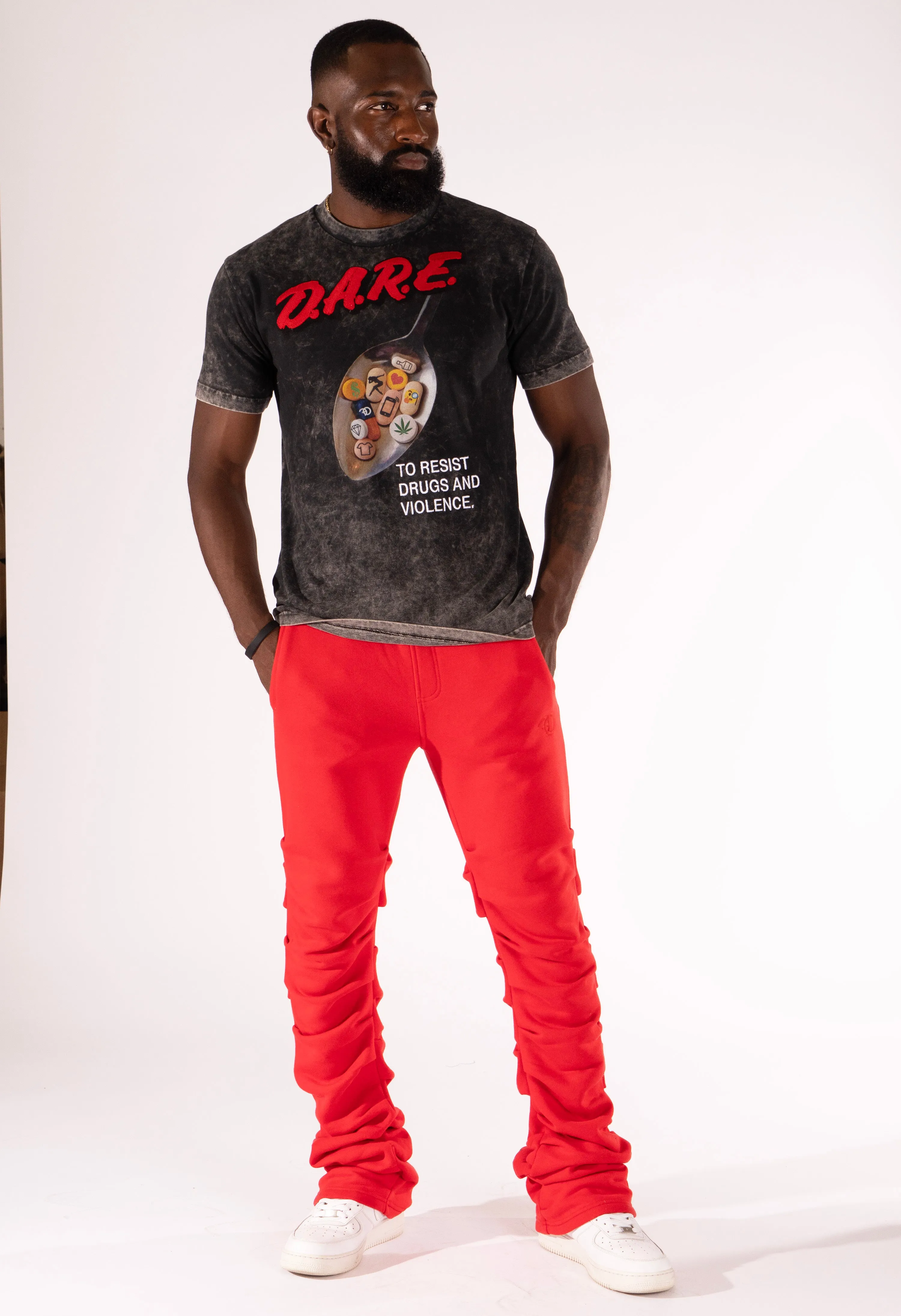 Makobi Sweatpants - F6220 Malik Stacked - Red