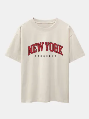 New York Print Drop Shoulder Oversize T-Shirt