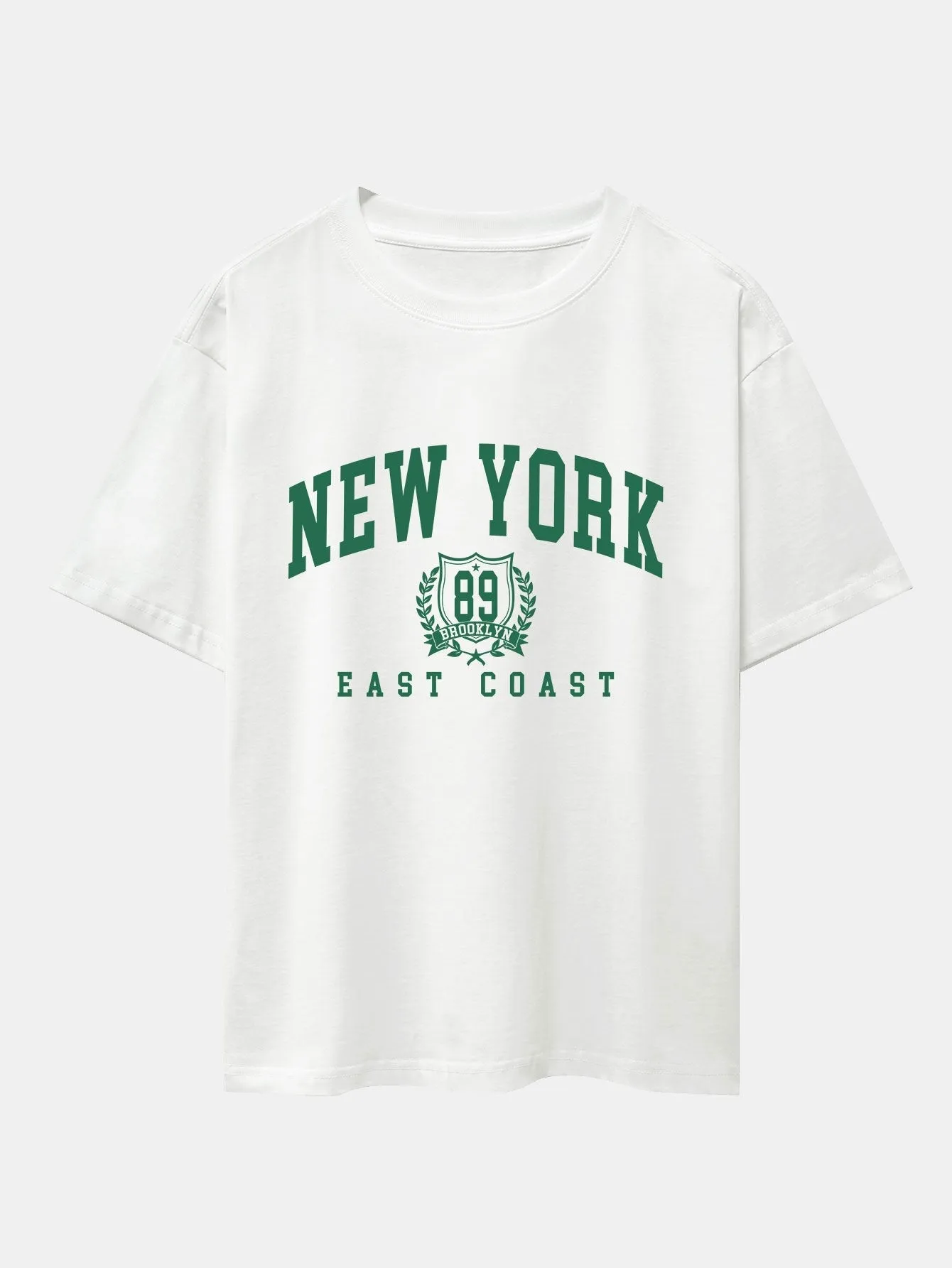 New York Varsity Print Drop Shoulder Oversize T-Shirt & Sweat Shorts