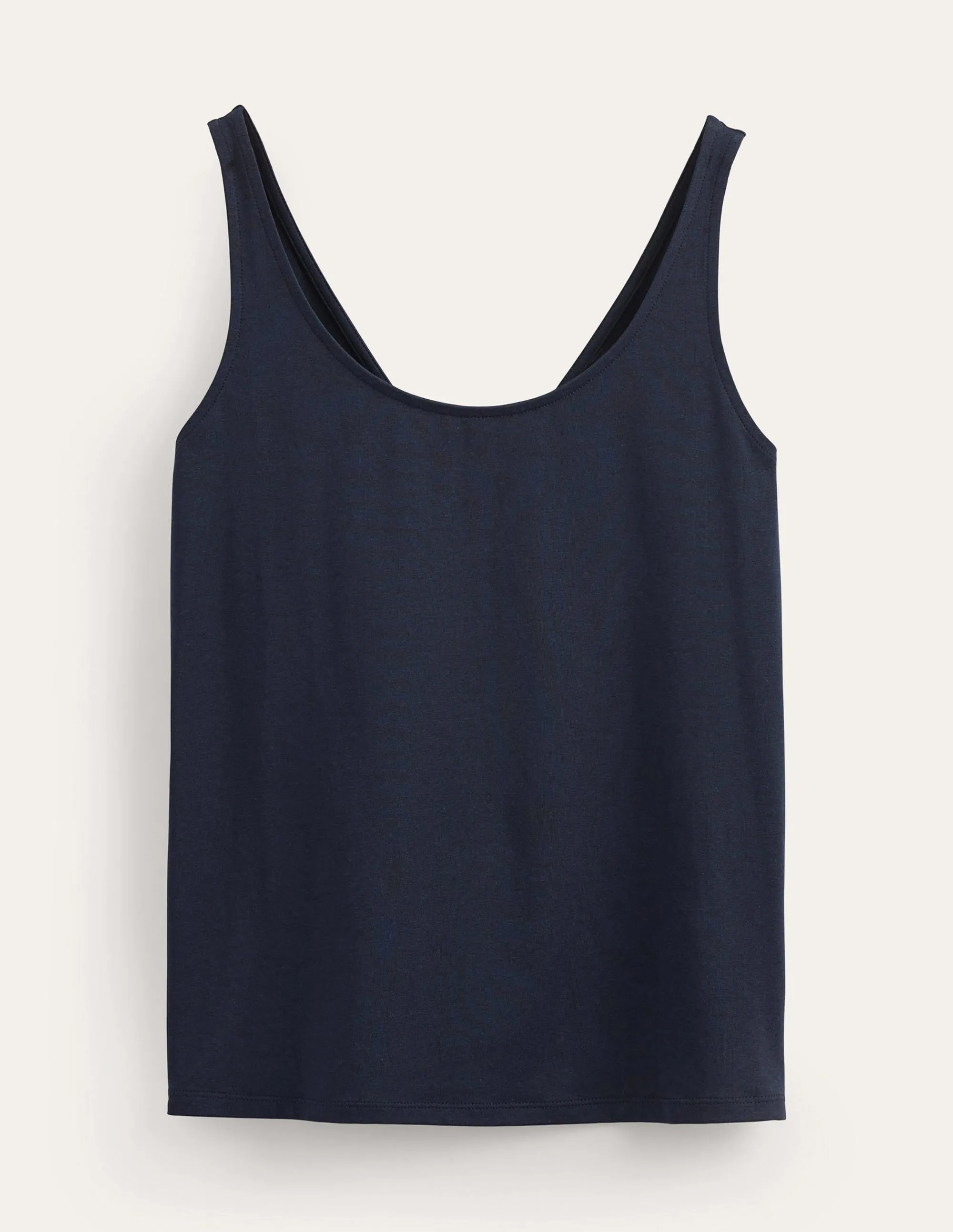 Open Back Tank Top-Navy