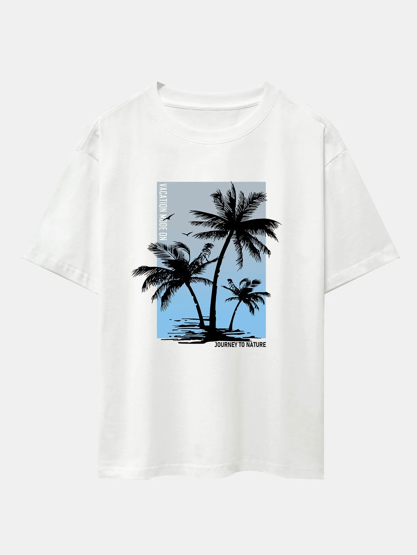 Palm Tree Sky Background Print Oversize T-Shirt