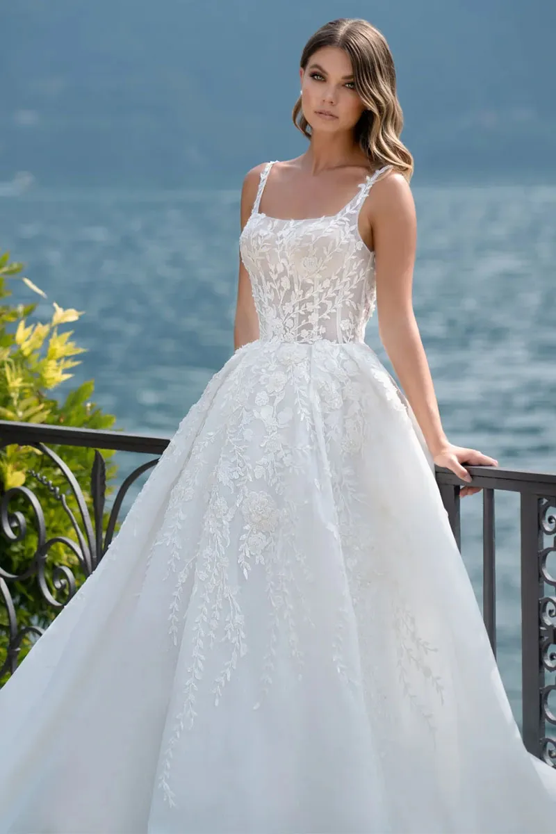 Pure Romance White Trendy Lace Wedding Dress