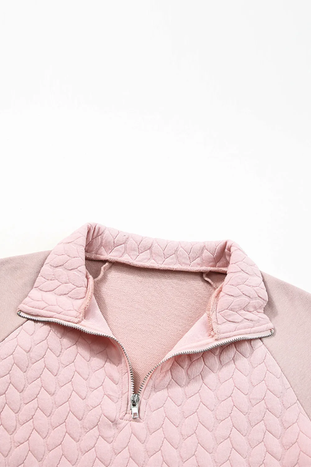 Quarter Zip Raglan Sleeve Sweatshirt