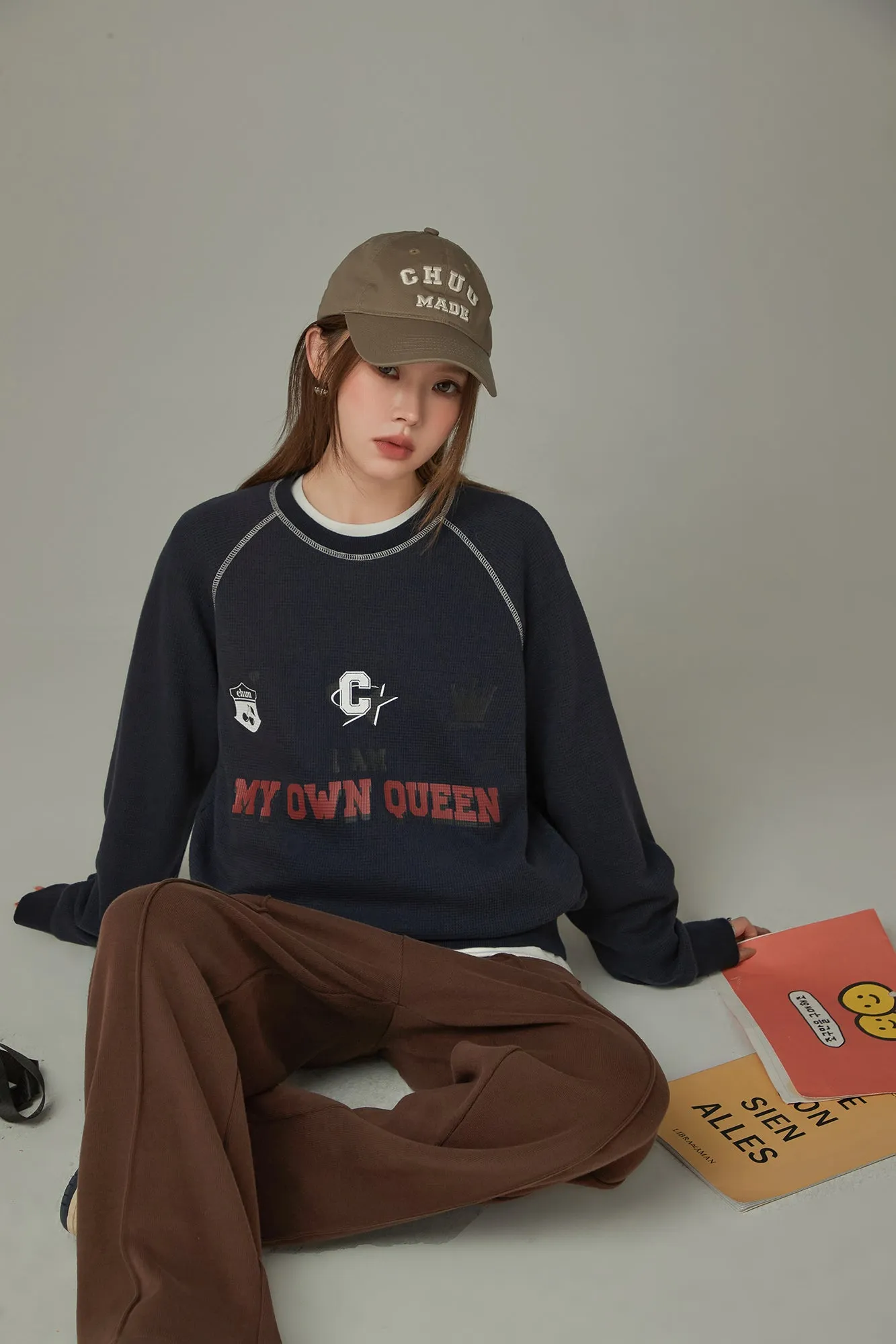 Queen Sporty Stitch Waffle Sweatshirt