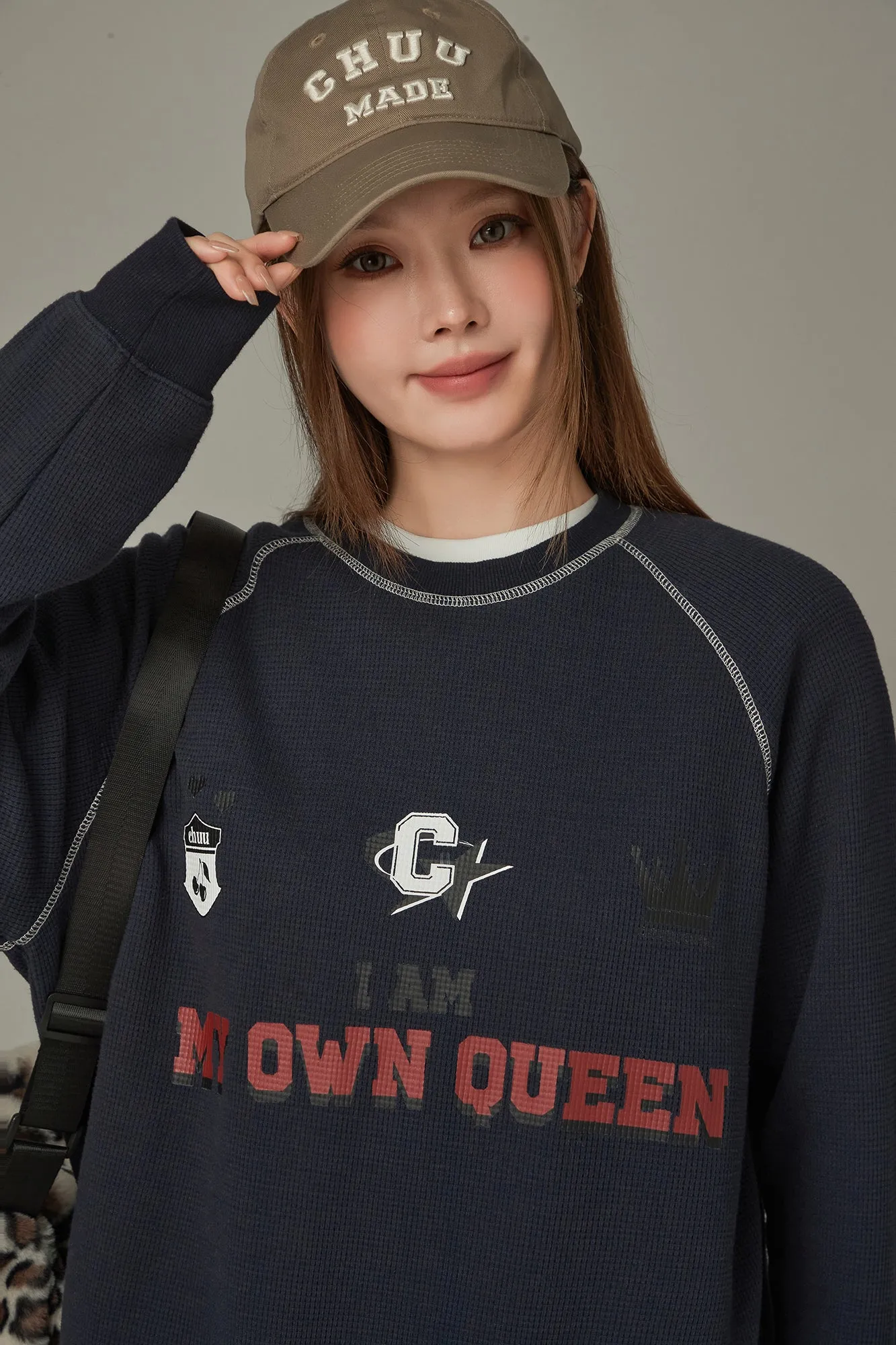 Queen Sporty Stitch Waffle Sweatshirt