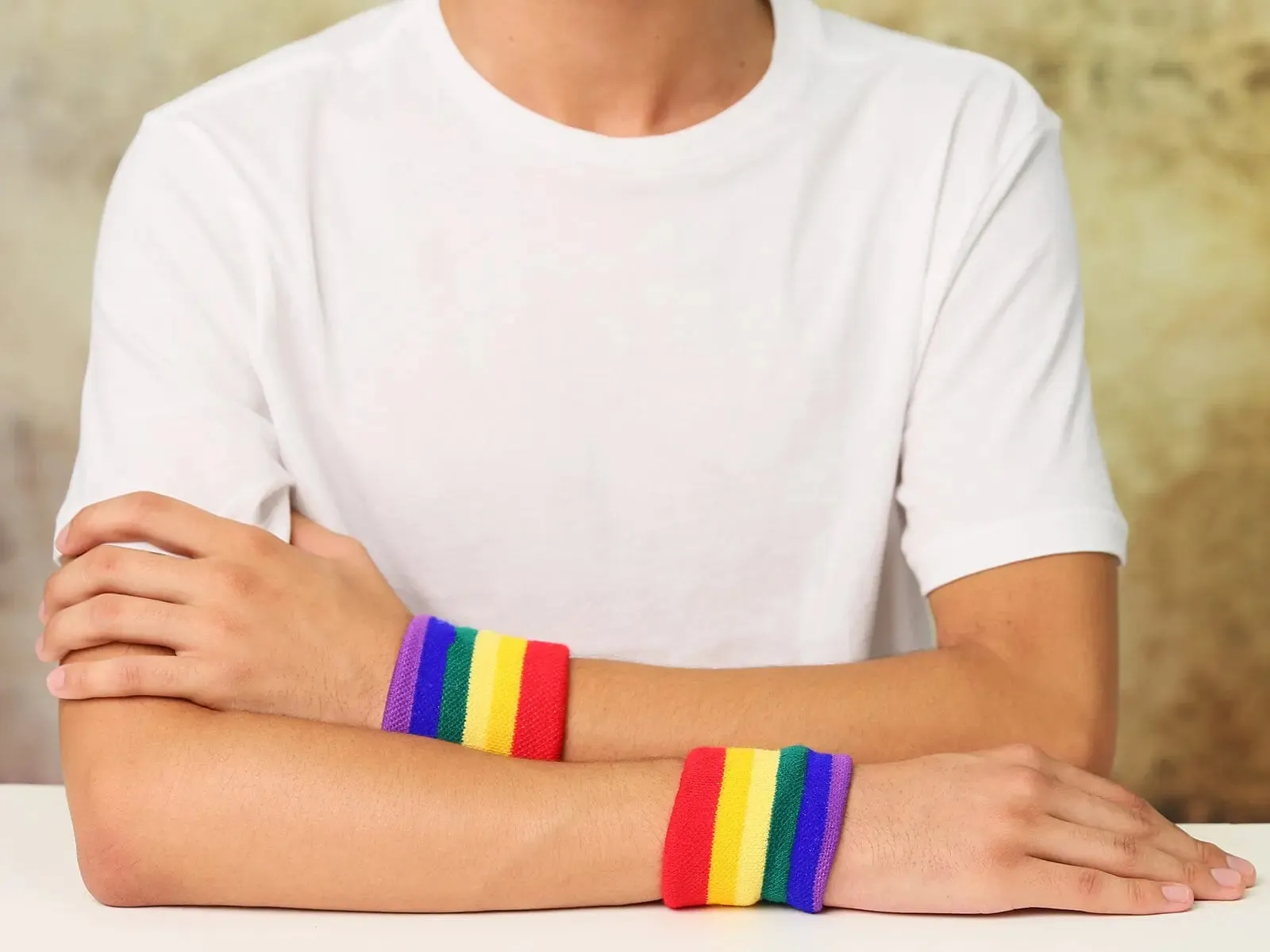 Rainbow Striped Sport Sweat Bands/Wristbands