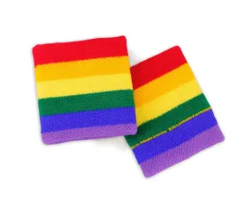 Rainbow Striped Sport Sweat Bands/Wristbands