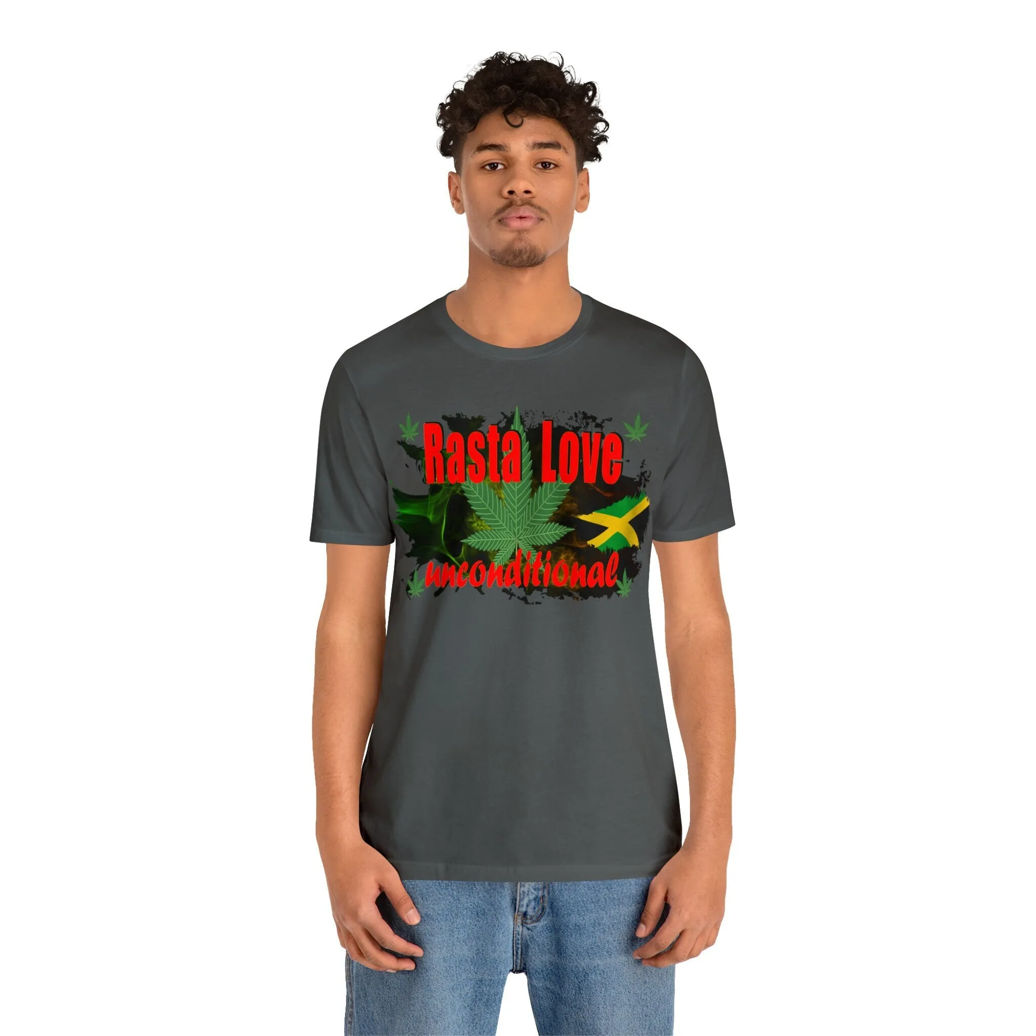 Rasta Love tee shirt Funny Jamaica Love focus T-shirt-custom printing gift t-shirts-Rasta Bob Marley vacation shirt