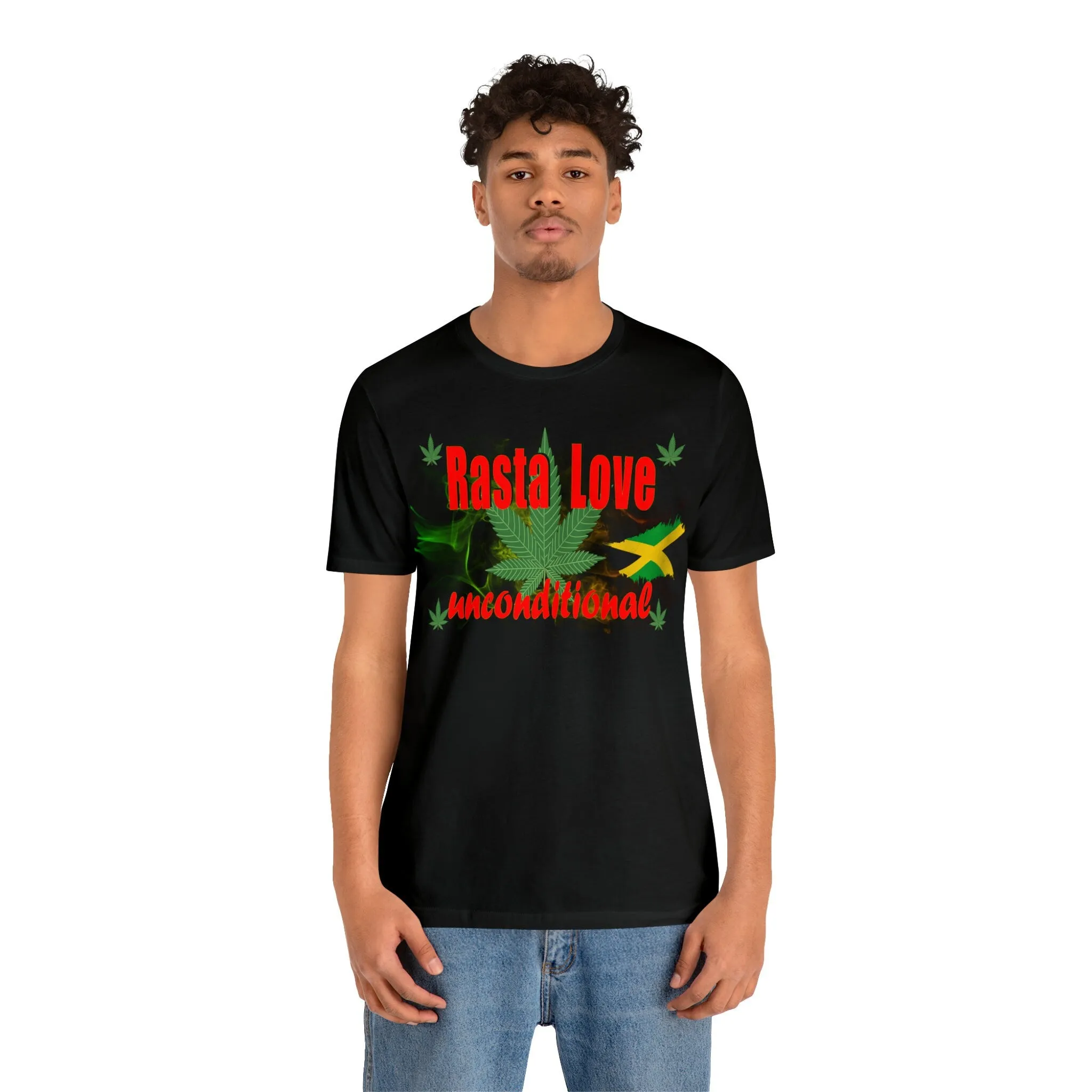 Rasta Love tee shirt Funny Jamaica Love focus T-shirt-custom printing gift t-shirts-Rasta Bob Marley vacation shirt