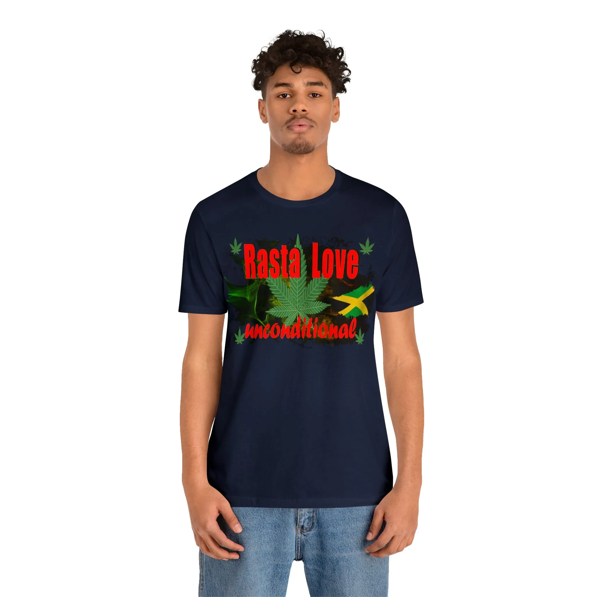Rasta Love tee shirt Funny Jamaica Love focus T-shirt-custom printing gift t-shirts-Rasta Bob Marley vacation shirt
